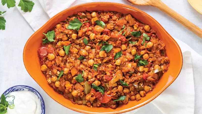 Heart Healthy Eggplant Chickpea Stew