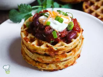 Chili Cheese Corn Waffles