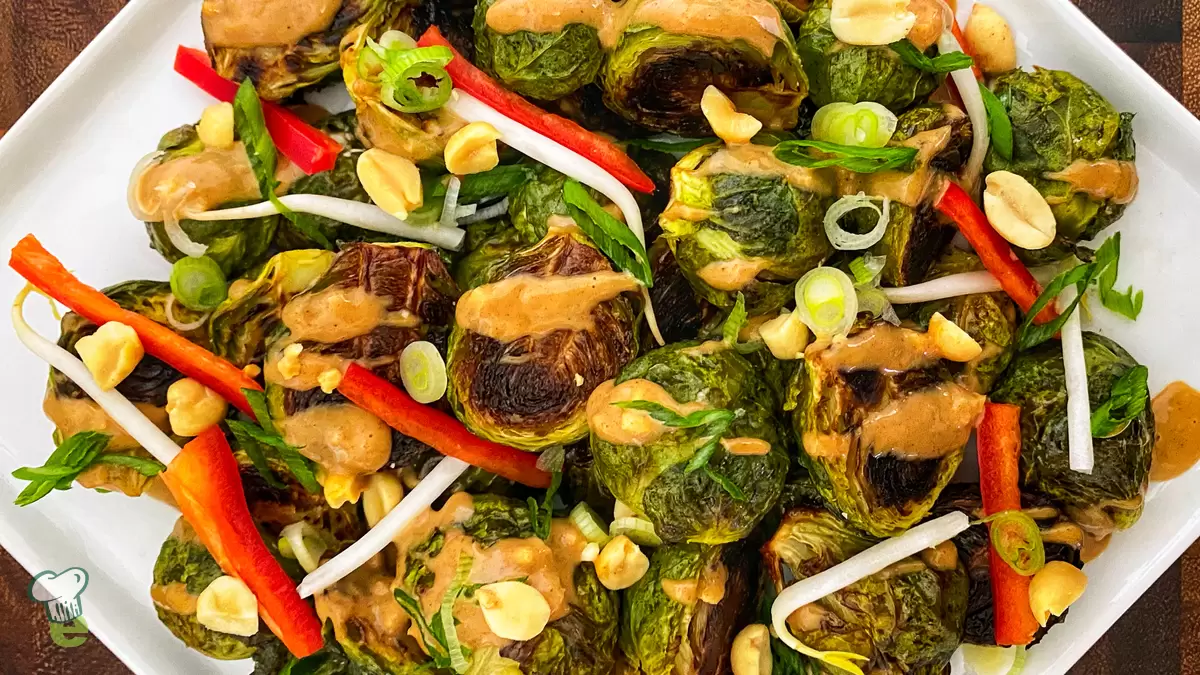 Heart Healthy Loaded Thai-Peanut Brussels Sprouts