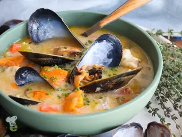Sweet Potato Mussel Chowder