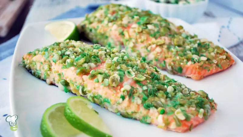 Heart Healthy Wasabi Pea Salmon