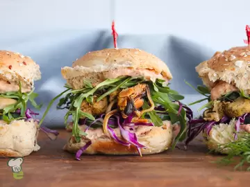 Smoked Mussel Po' Boy Sliders
