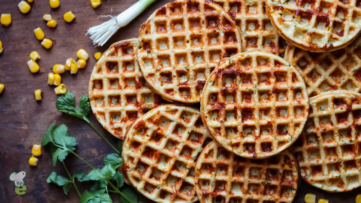 Heart Healthy Cheese Corn Waffles