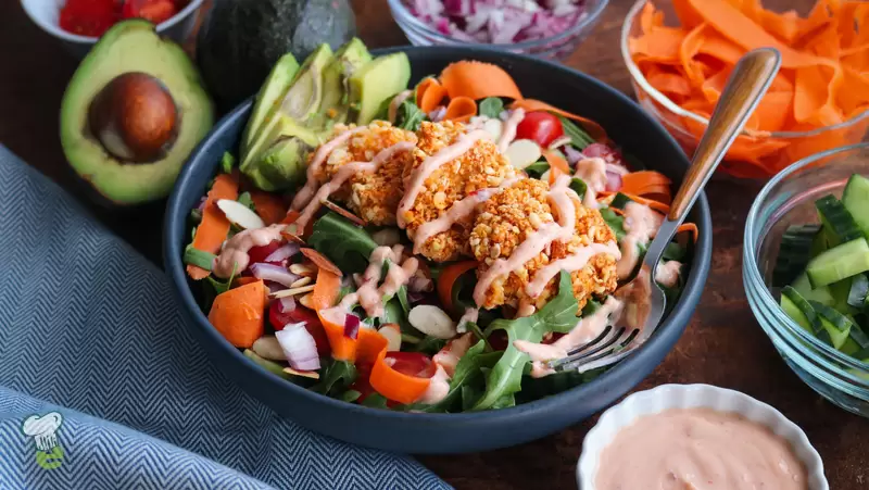 Heart Healthy Bang Bang Shrimp Salad