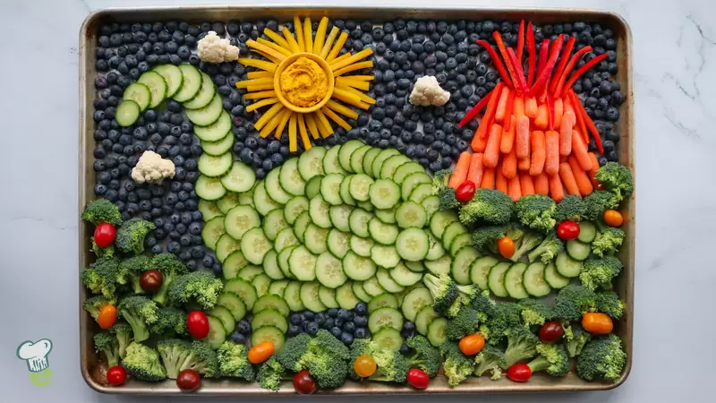Heart Healthy Dinosaur Veggie Platter