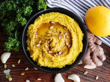 Golden Sesame-Turmeric Hummus