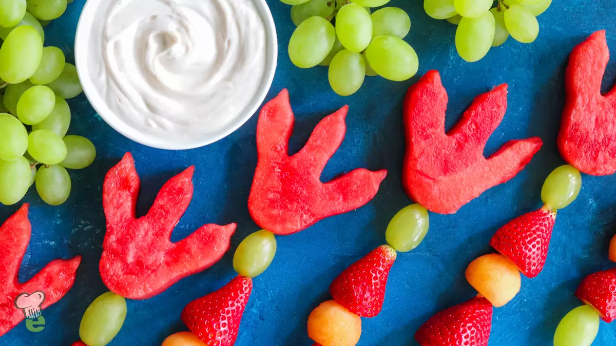 Heart Healthy Dinosaur Fruit Skewers