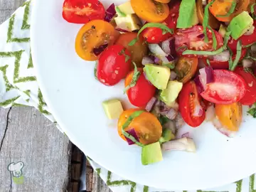 Tomato, Basil and Avocado Salad