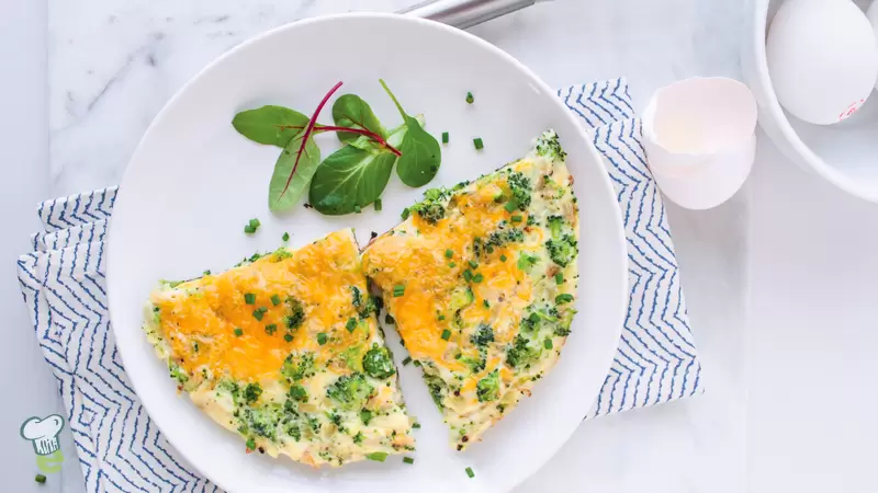 Heart Healthy Broccoli Cheese Omelette