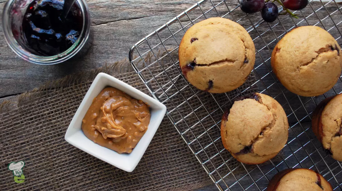 Heart Healthy Peanut Butter and Jelly Muffins