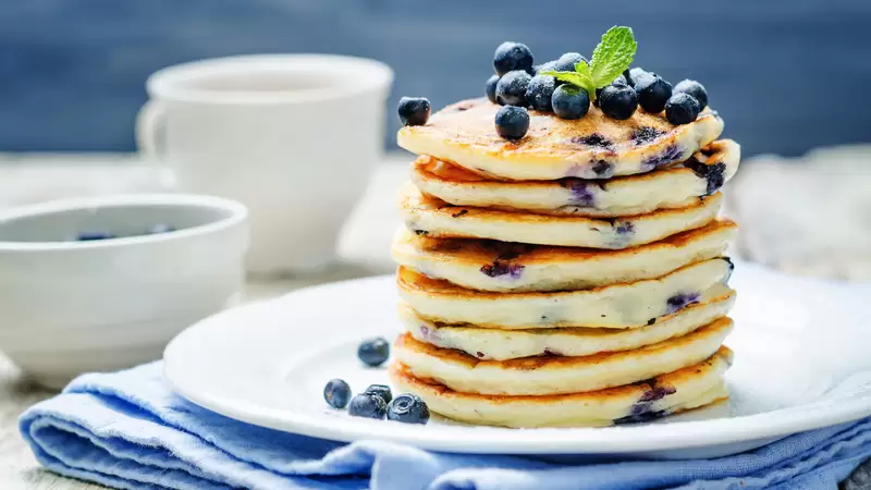Heart Healthy Blueberry Pancakes
