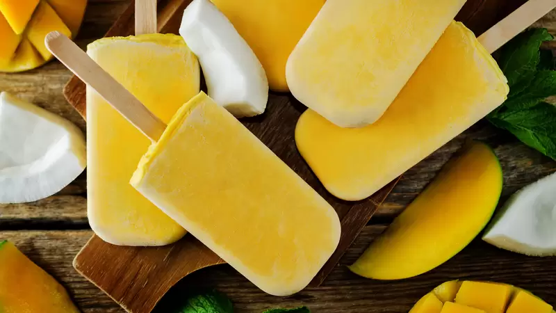 Heart Healthy Mango Protein Ice Cream Popsicles