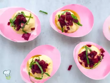 Pink Deviled Eggs