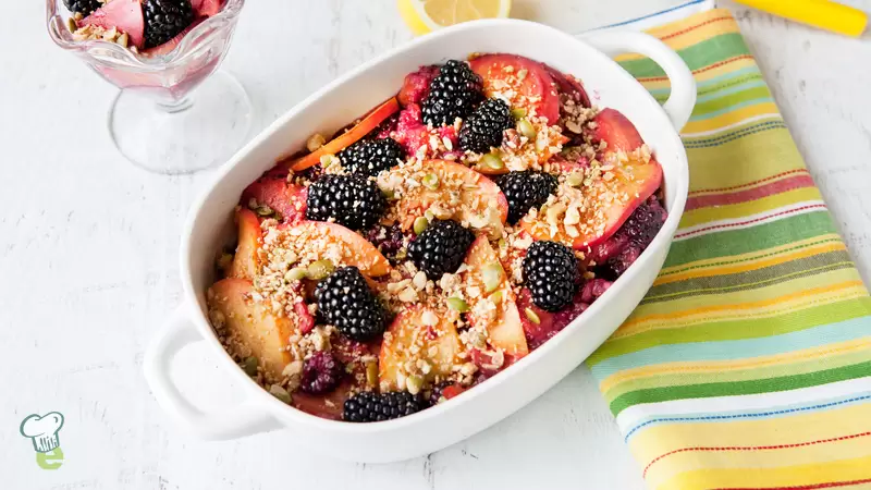 Heart Healthy Blackberry Peach Crisp