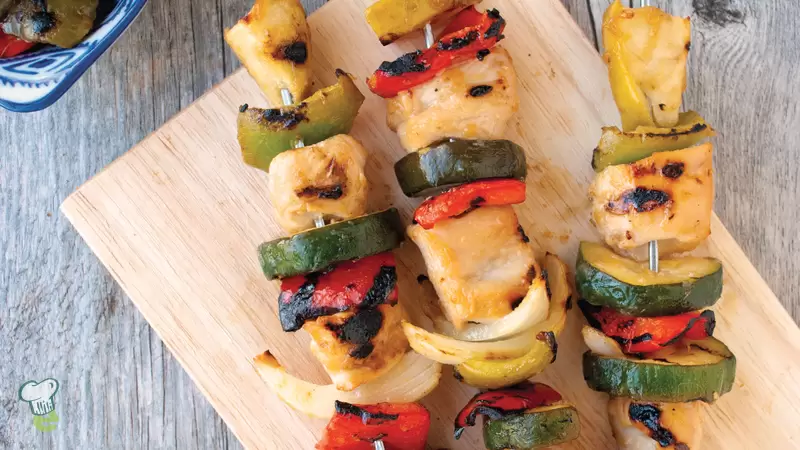 Heart Healthy Sweet and Sour Chicken Kebabs