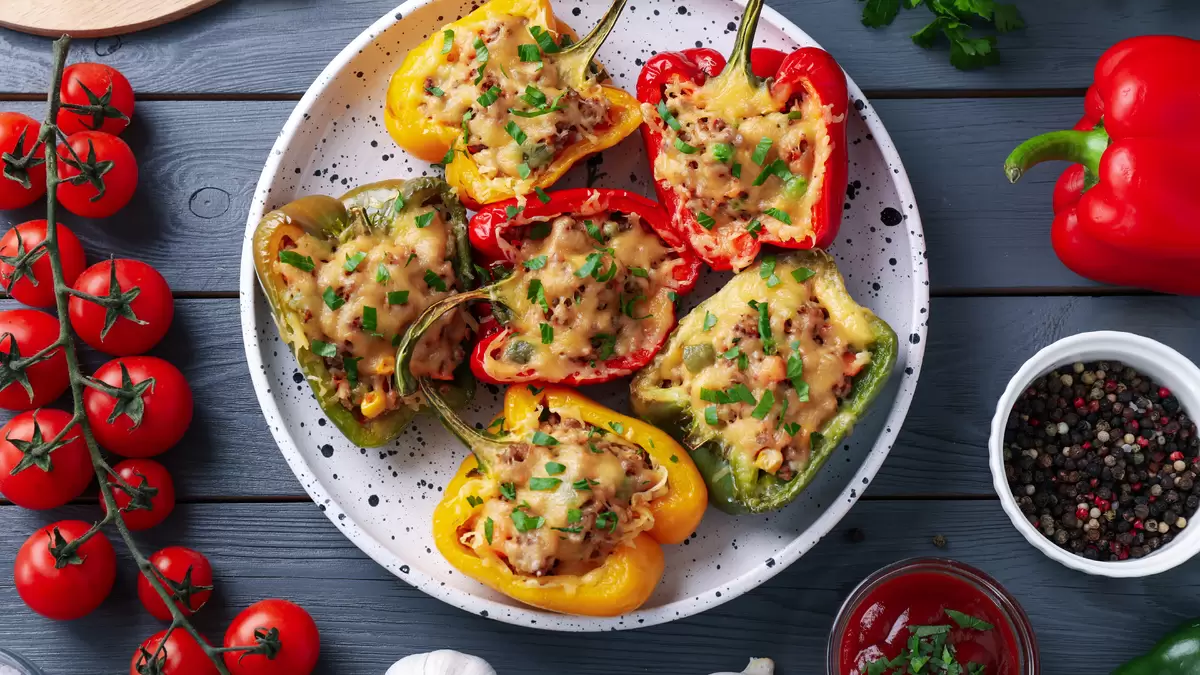 Heart Healthy Black Bean Stuffed Peppers