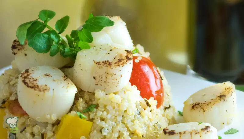 Heart Healthy Seared Scallops and Quinoa