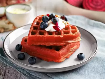 Valentine Beet Waffles