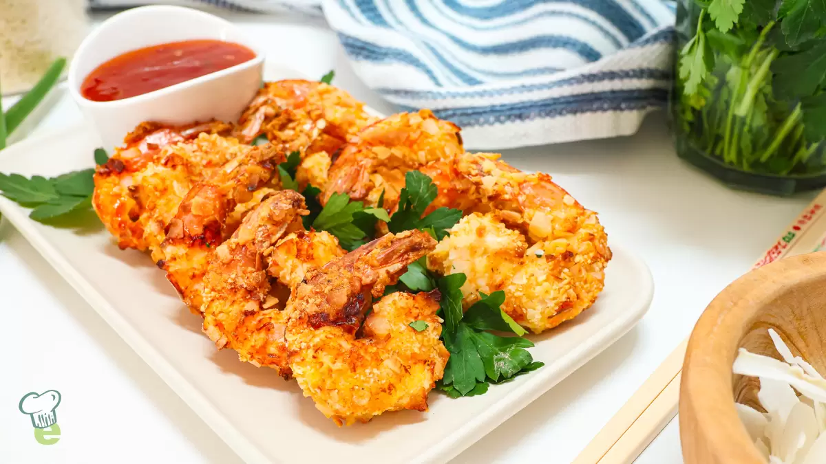 Healthy Crispy Baked Coconut Shrimp