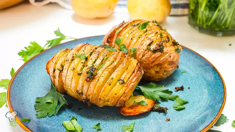 Heart Healthy Air Fryer Hasselback Potatoes