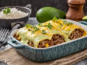 Beef and Bean Enchiladas