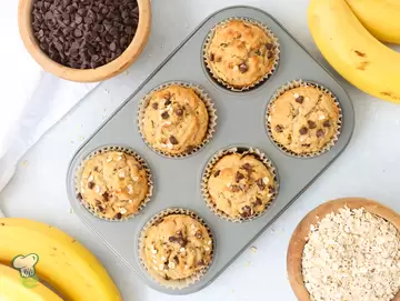 Banana Oat Chocolate Chip Muffins