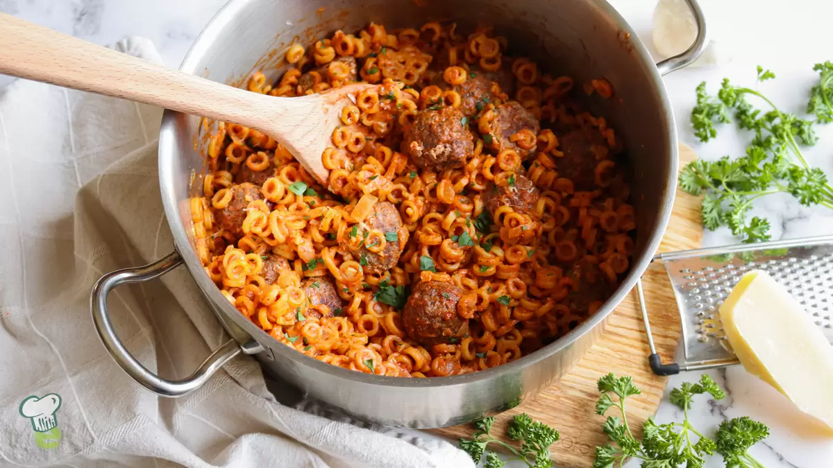 Homemade SpaghettiOs with Meatballs