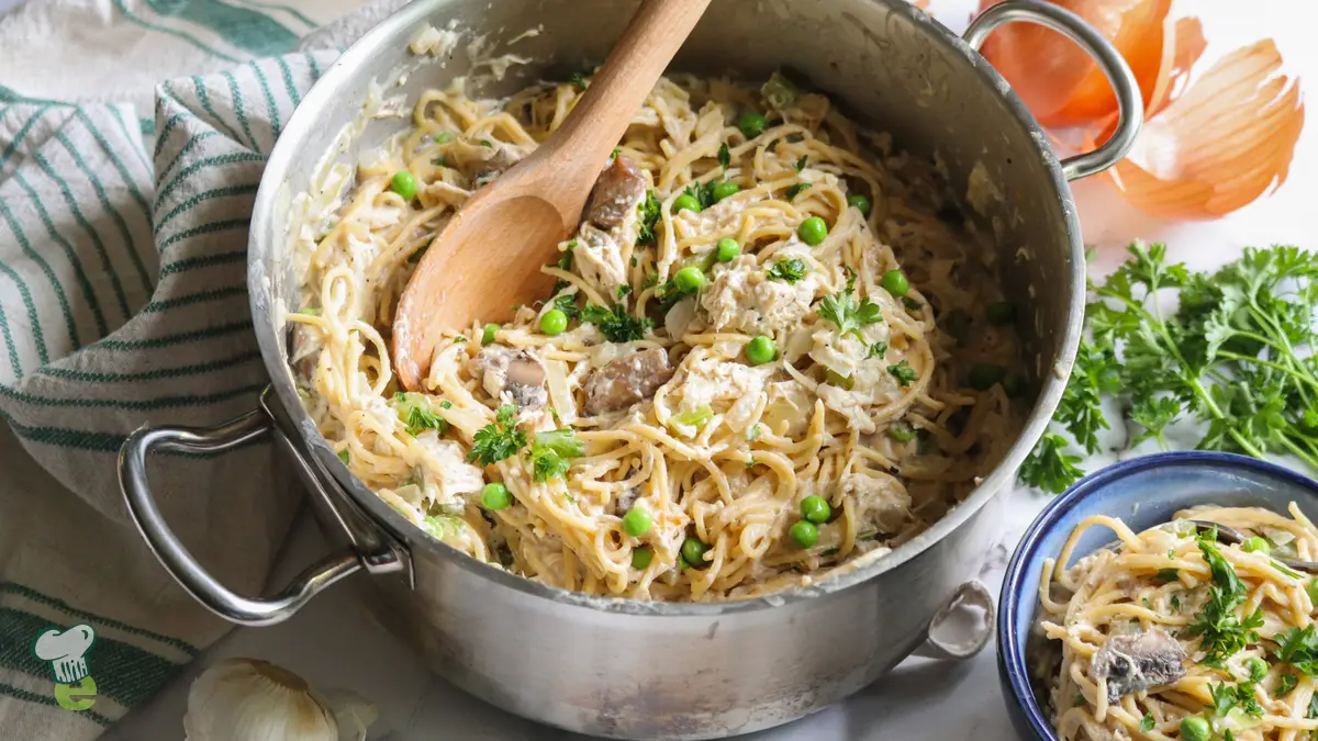Healthy Turkey Tetrazzini with Cream of Mushroom Soup