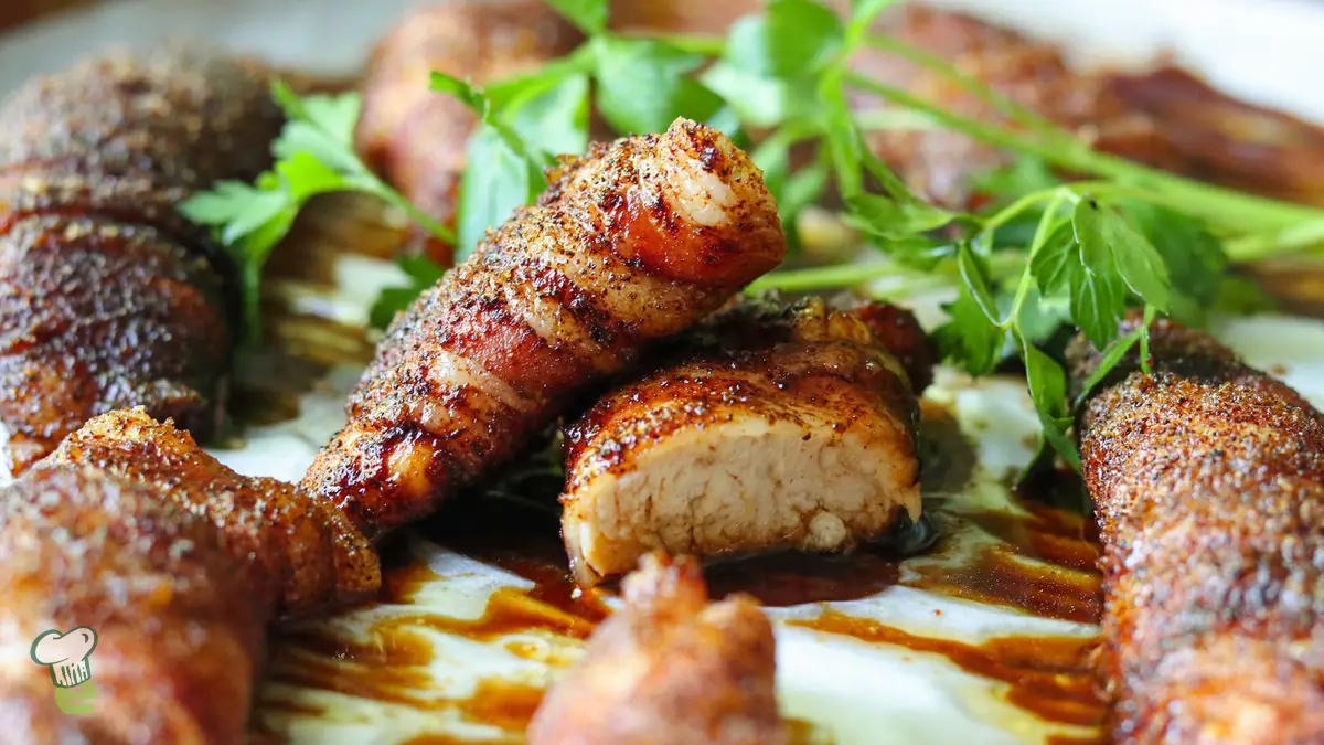 Heart Healthy Bacon Wrapped Chicken Tenders with Brown Sugar