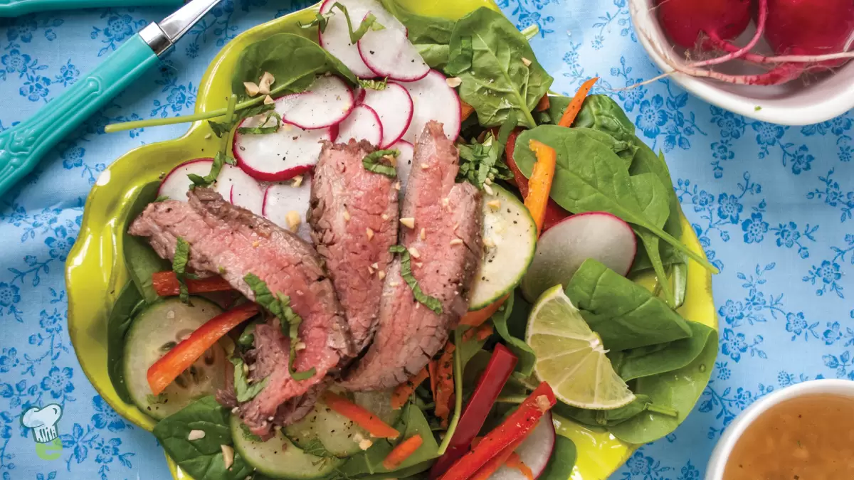 Heart Healthy Grilled Steak Spinach Salad