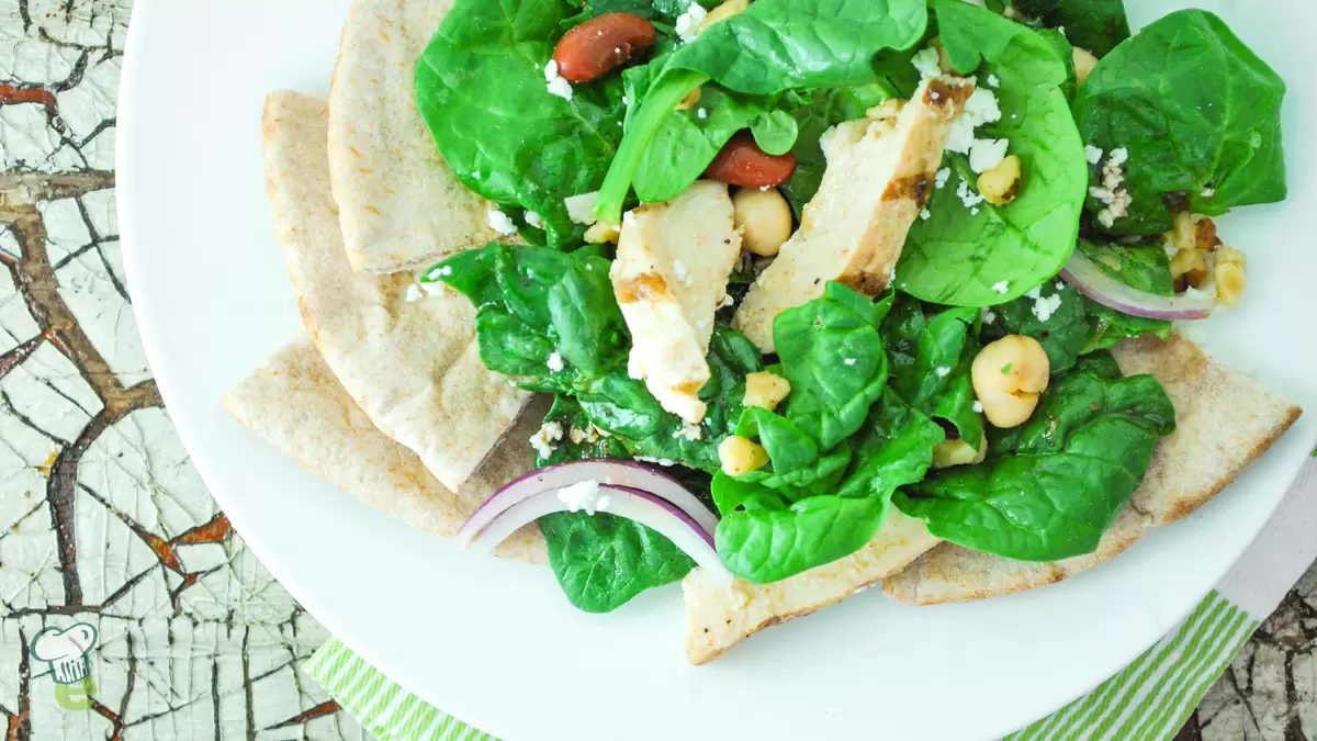 Heart Healthy Roasted Chicken and Spinach Salad