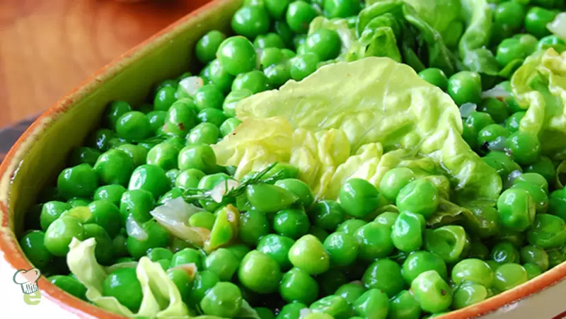 Heart Healthy Sweet Peas with Braised Lettuce