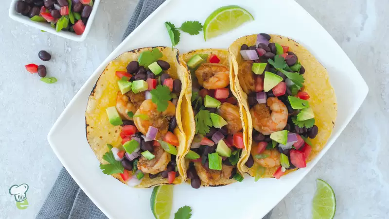 Heart Healthy Shrimp and Black Bean Tacos