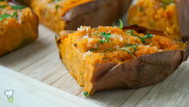 Heart Healthy Stuffed Sweet Potato Skins