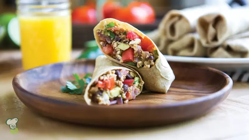 Heart Healthy Tofu Breakfast Burrito