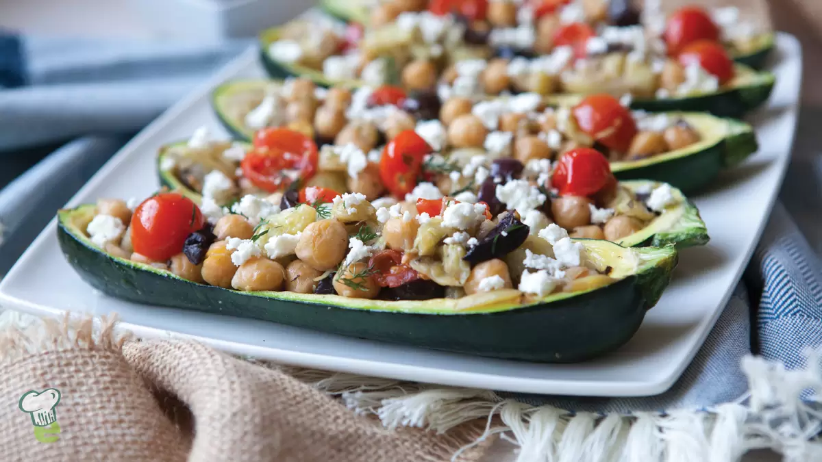 Heart Healthy Greek Zucchini Boats