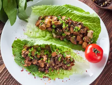 Vegetarian Lettuce Mushroom Wraps
