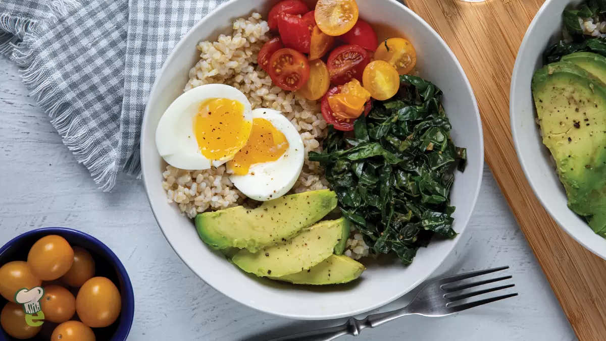 Heart Healthy Egg and Kale Grain Bowl