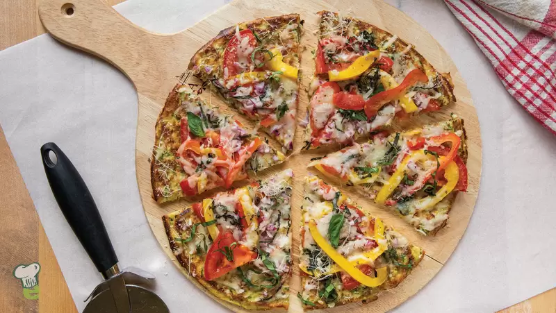 Heart Healthy Veggie Zucchini Crust Pizza