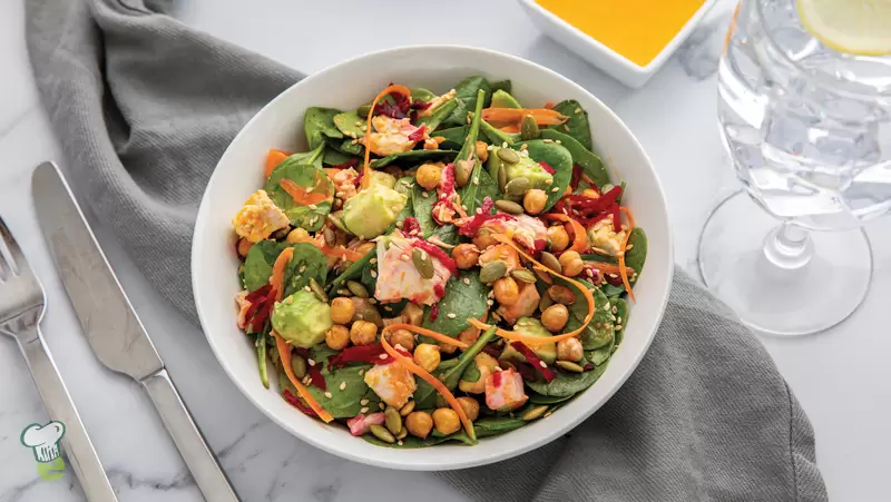 Heart Healthy Spinach, Beet and Chicken Salad