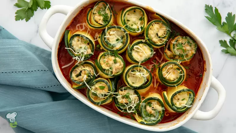 Heart Healthy Zucchini Lasagna Roll-Ups