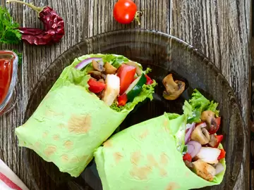 Chicken Mushroom Spinach Wraps