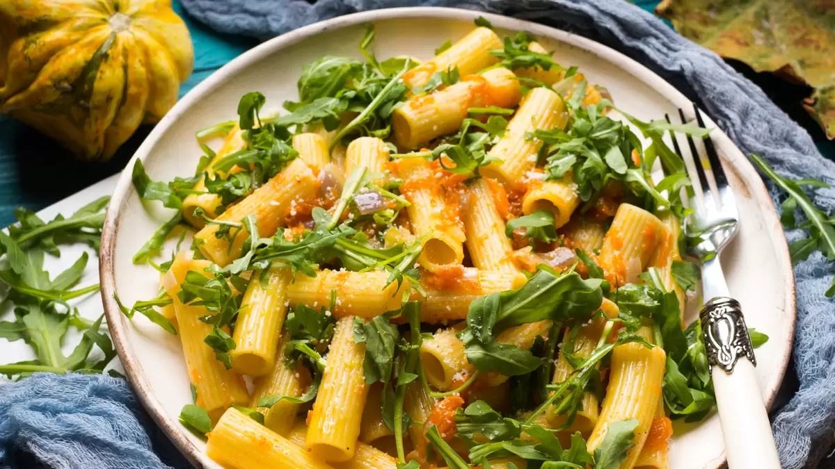 Heart Healthy Pumpkin and Arugula Pasta