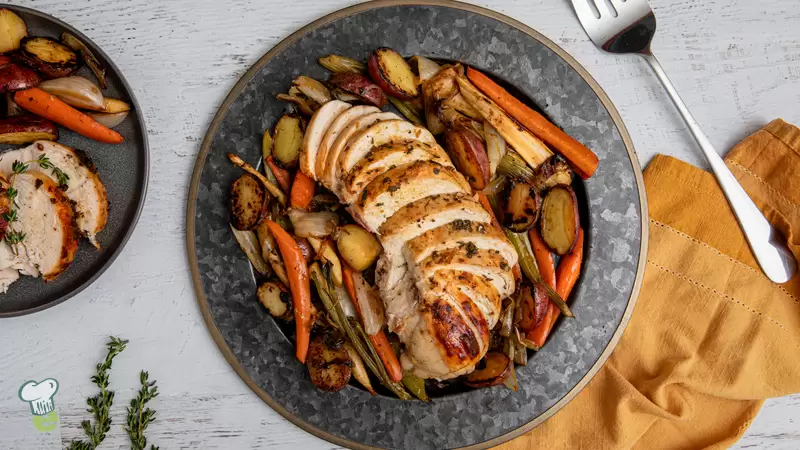 Heart Healthy Roasted Turkey Breast with Root Vegetables
