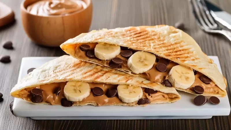 Heart Healthy Peanut Butter Chocolate Quesadilla
