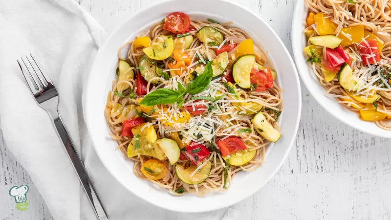 Heart Healthy Spaghetti and Roasted Vegetables